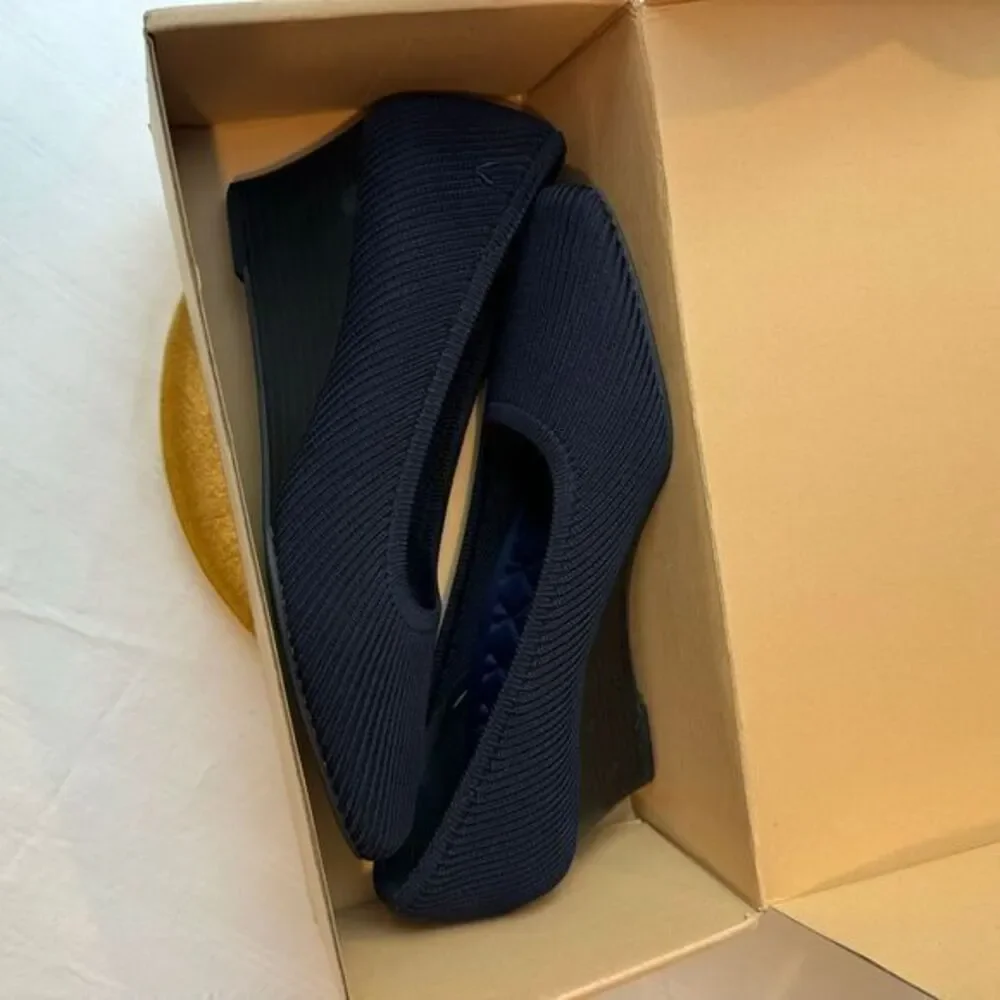 VIVAIA Square‎ Toe Wedge Navy Margot Wedge Pro SIZE EUR 41 US 9.5